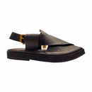 “Black Dotted Kaptaan Chappal: Secure Grip, Breezy Comfort & Foot Alignment”