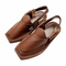 “Brown Dotted Kaptaan Chappal: Secure Wet Grip, Aligned Comfort!”