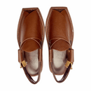 “Brown Dotted Kaptaan Chappal: Secure Wet Grip, Aligned Comfort!”