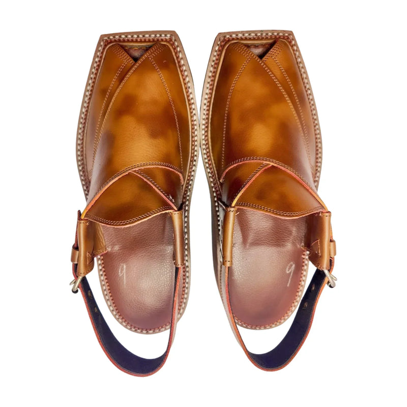 "Kaptan Chappal – Stylish Double Shade Edition" “Durable Leather, Cushioned, Grippy, Hand‑Stitched”
