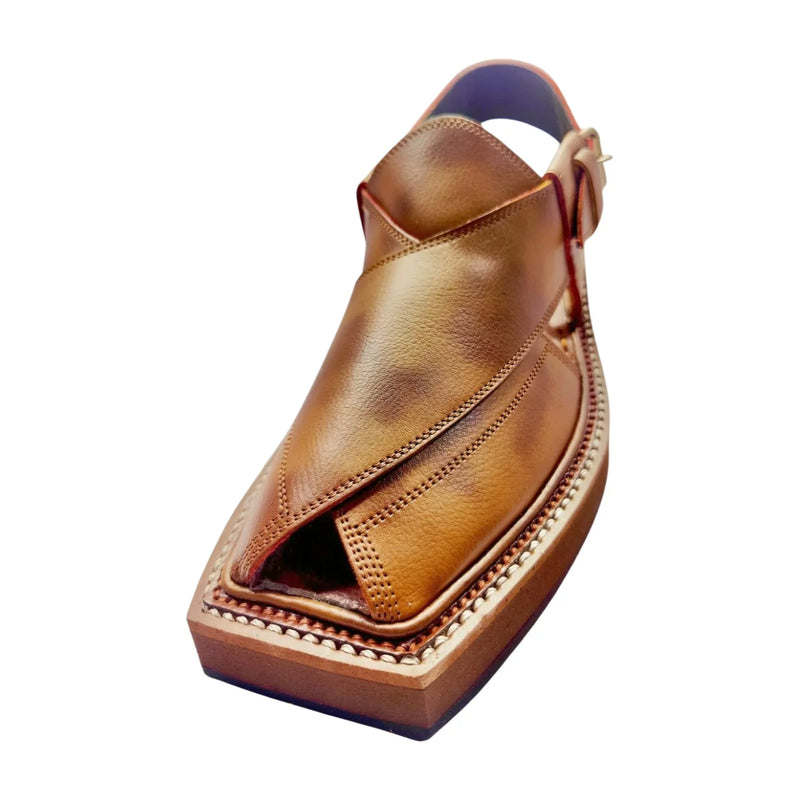 "Kaptan Chappal – Stylish Double Shade Edition" “Durable Leather, Cushioned, Grippy, Hand‑Stitched”