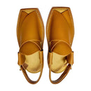 “Kaptan Zalmi Yellow Mustard Chappal – Hand‑Stitched Build Ensures Lasting Durability”