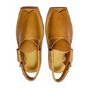 "Kaptan ZALMI Camel Chappal – Tyre‑Rubber Sole Prevents Slips”