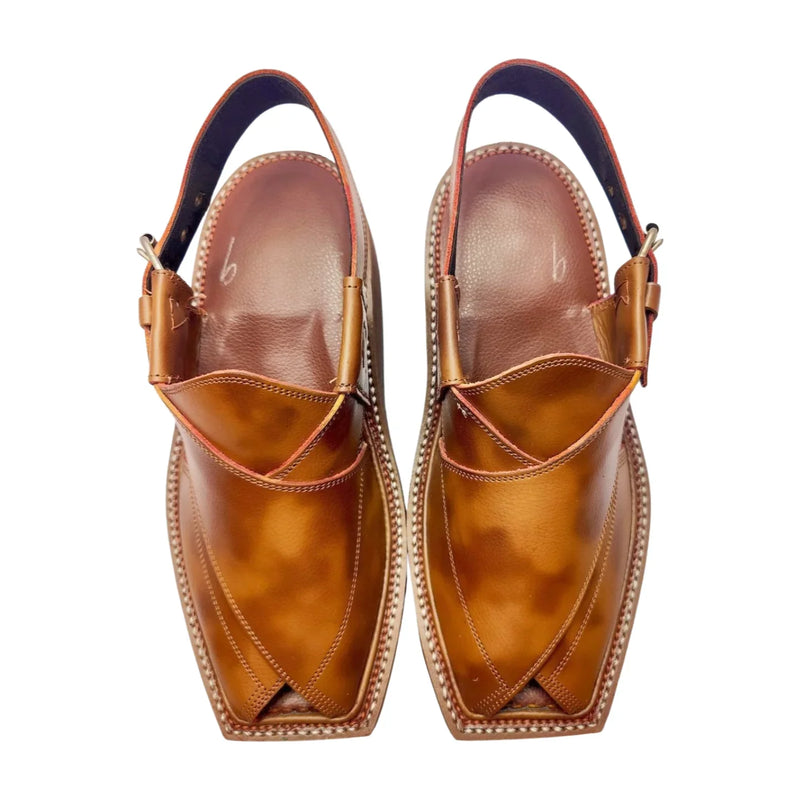 "Kaptan Chappal – Stylish Double Shade Edition" “Durable Leather, Cushioned, Grippy, Hand‑Stitched”
