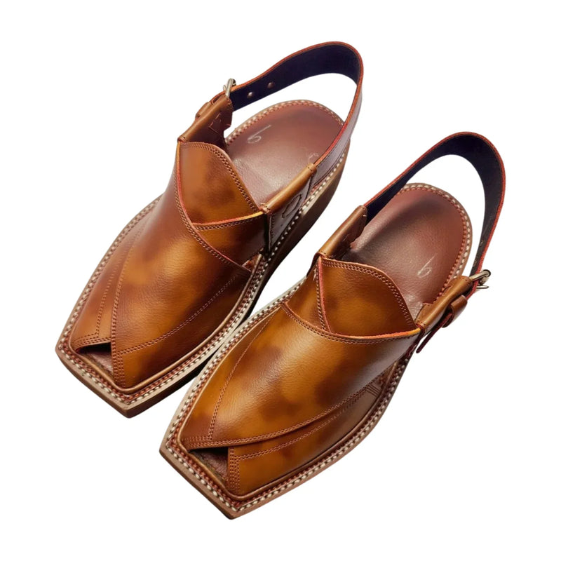 "Kaptan Chappal – Stylish Double Shade Edition" “Durable Leather, Cushioned, Grippy, Hand‑Stitched”