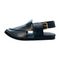 "Black Shine Round Peshawari Chappal – Premium Handmade Footwear"