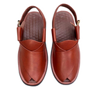 Red Mustard Round Peshawari Chappal – Classic Ethnic Style