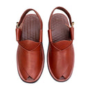 Red Mustard Round Peshawari Chappal – Classic Ethnic Style