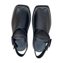 "Zardari Style Black Mate Chappal – Crafted for Royal Elegance"