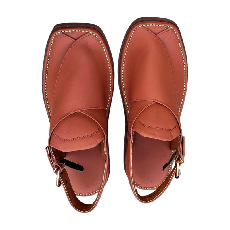Classic Red Mustard Zardari Chappal